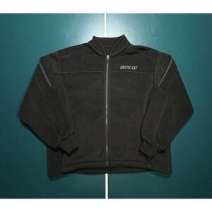 Vintage Arcticwear Artic Cat Fleece Full Zip Jacket Men Medium Black Embroidered